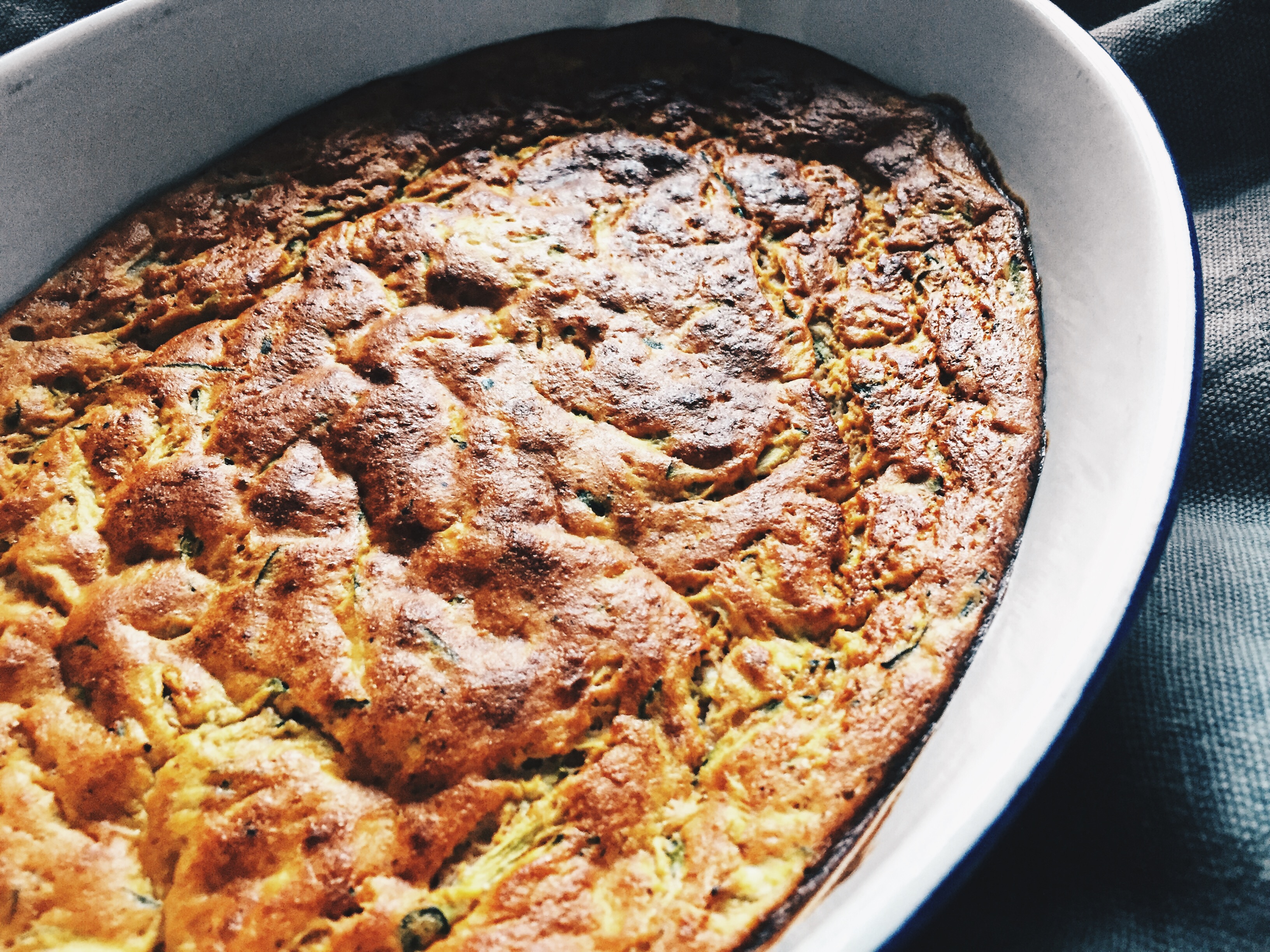 High Protein Breakfast Cake with carrots, zucchini and walnuts.